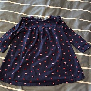 Carter's Navy Dress with Red and Pink Heart Pattern